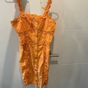 Urban Outfitters Orange Button-Down Dress